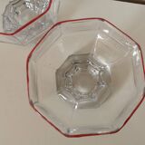 set of 4 ice cream cups, transparent glass dessert, octagon shape