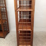 Pair of bamboo and rattan bookcases