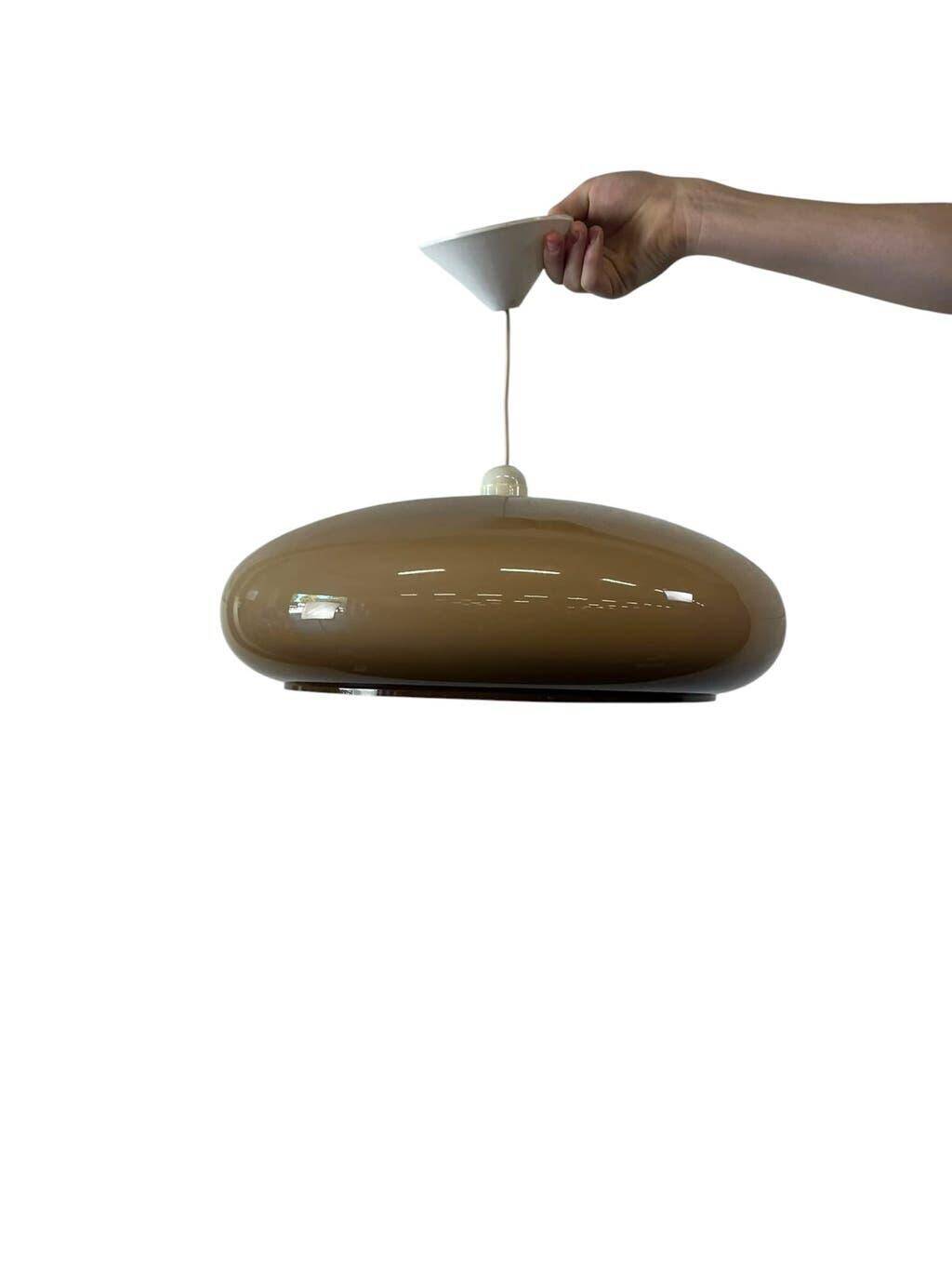 Vintage acrylic suspension/lustre in a futuristic UFO shape.