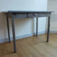 Metal kitchen table with gray speckled enameled top from the 1940s