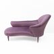Italian Mid-Century Style Dormeuse in Mauve Velvet with Brass Feet