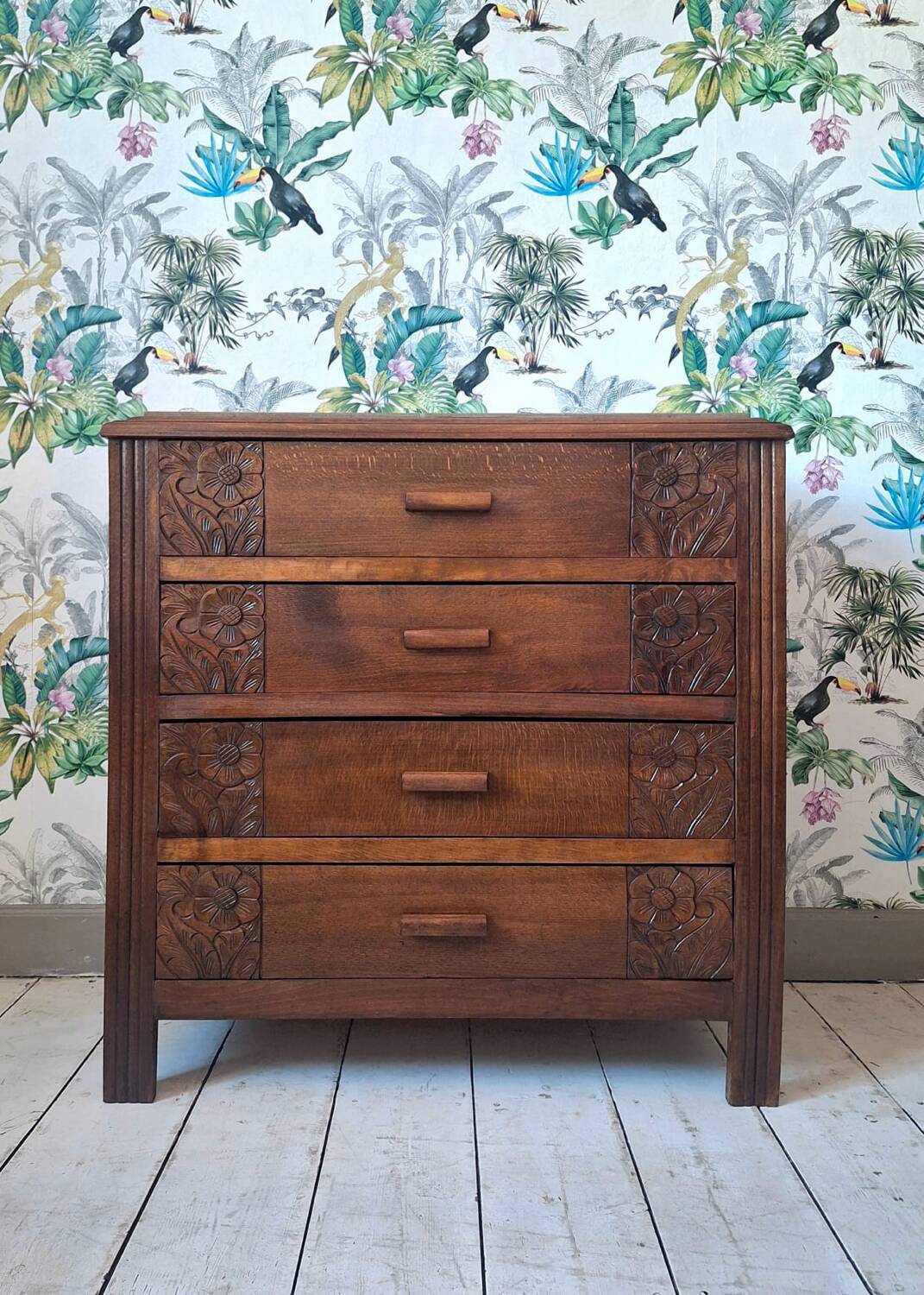 Art Deco chest of drawers, vintage antique furniture