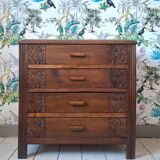 Art Deco chest of drawers, vintage antique furniture