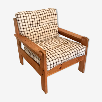Vintage pine chair style Swedish chalet 1960-1980