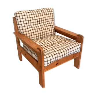 Vintage pine chair style Swedish chalet 1960-1980