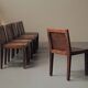 Set of 6 handcrafted oak chairs, France, circa 1970.