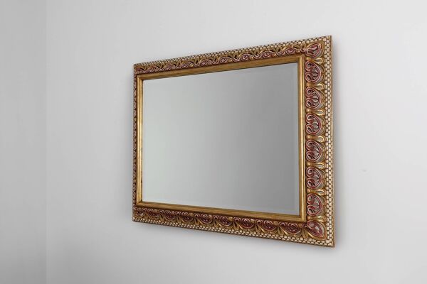 Miroir baroque revival en bois sculpté, Italie vers 1960