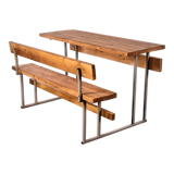 school desk with bench
