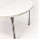 Vintage round extendable dining table, white laminate on chrome legs.