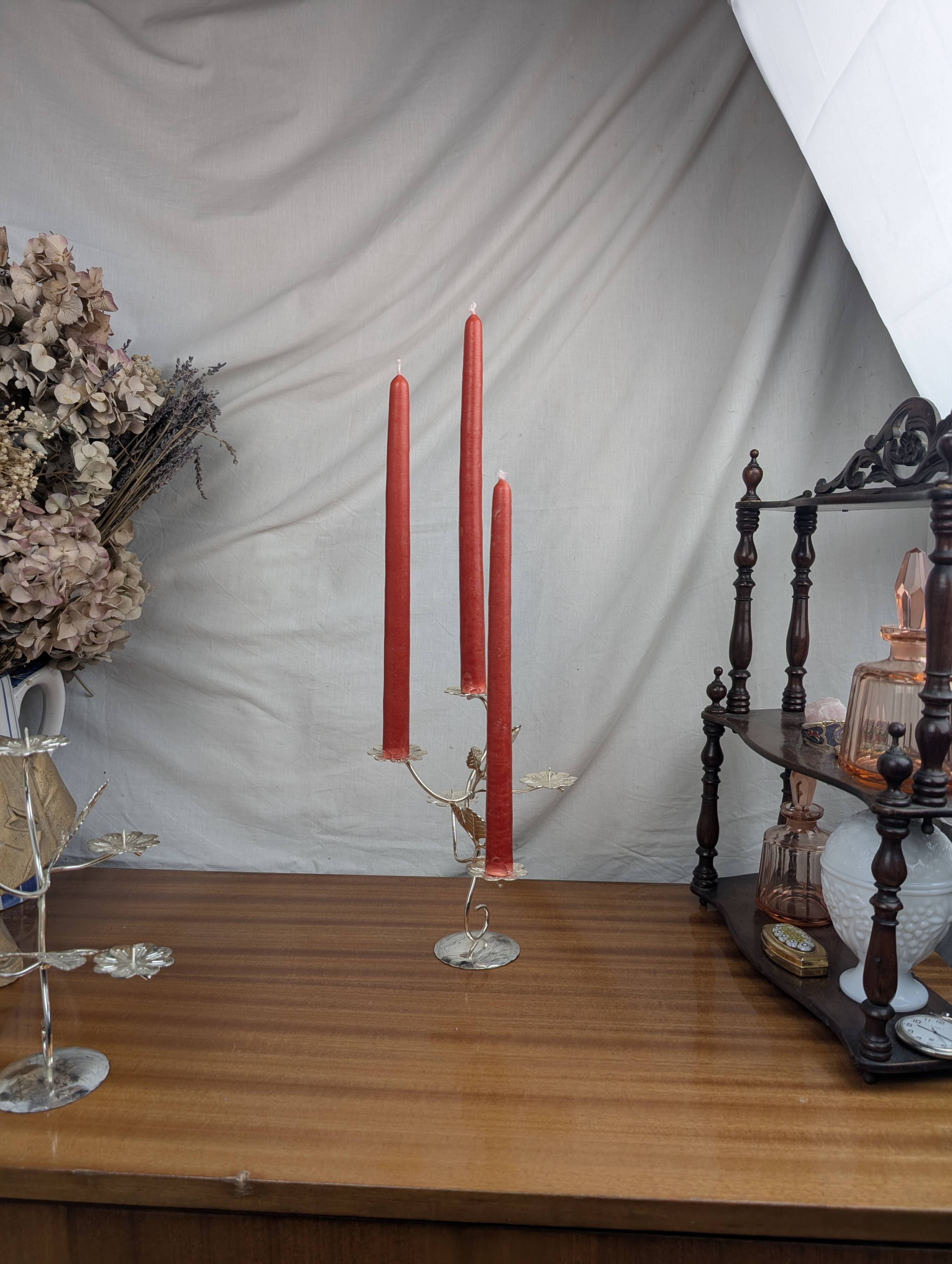 Pair of Art Nouveau Style Silver Plated Metal Candlesticks, BMF Made in Germany