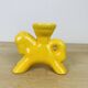 Vintage yellow ceramic horse candle holder