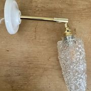 Vintage tulip wall light in diamond-point glass