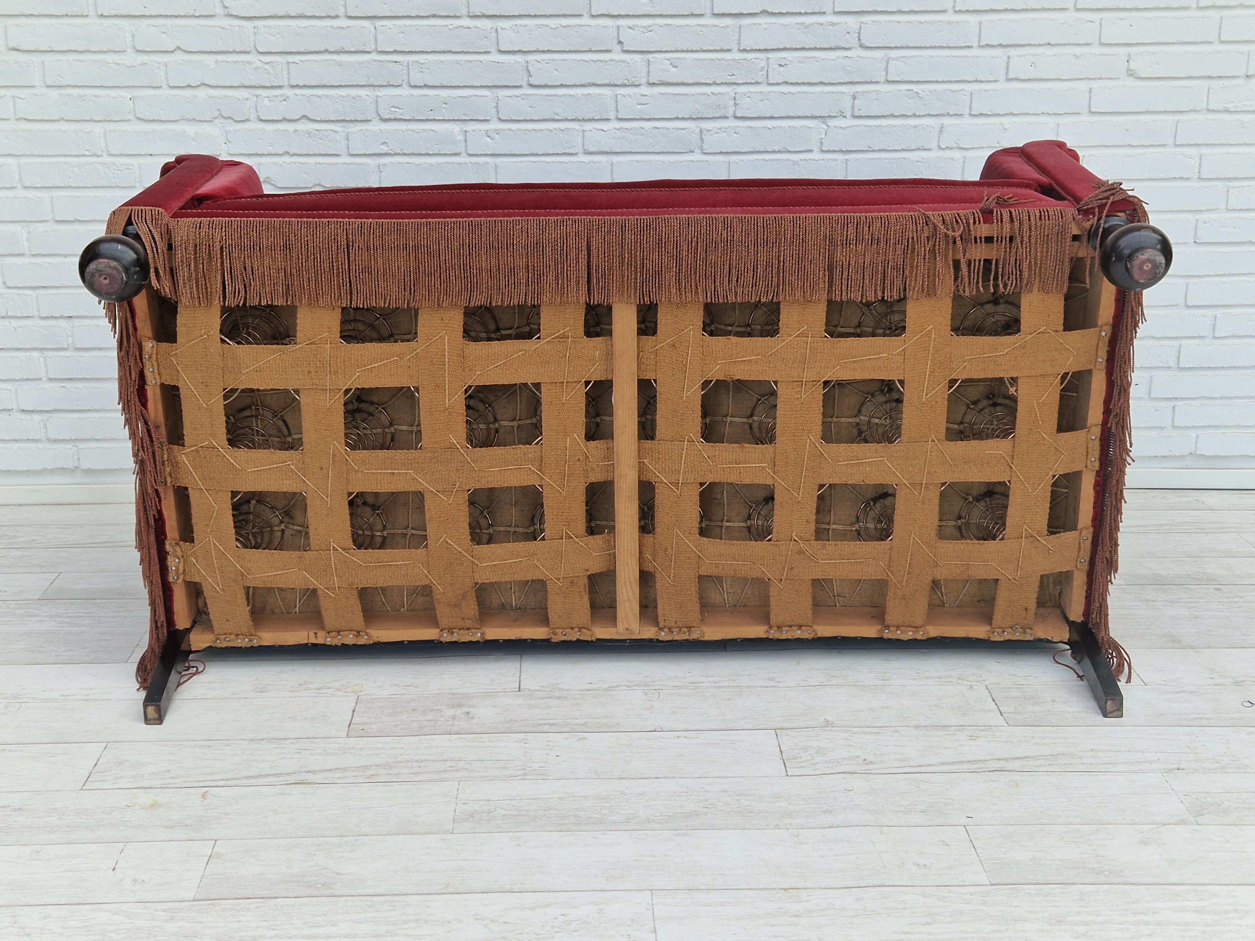 1960s, Danish vintage 2 seater sofa, velours