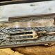 Exceptional cutting set with silver stag.