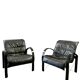 Pair of "Polhem" armchairs in leather by Tord Björklund for IKEA 1980.