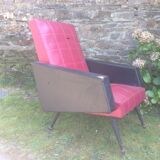 Vintage rockabilly chair in red and black skai