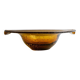 Amber Murano Glass Bowl, Large Vintage 1970s Italian Mid-Century with Bubbles