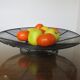 Modernist fruit basket, minimalist in black lacquered metal 1960