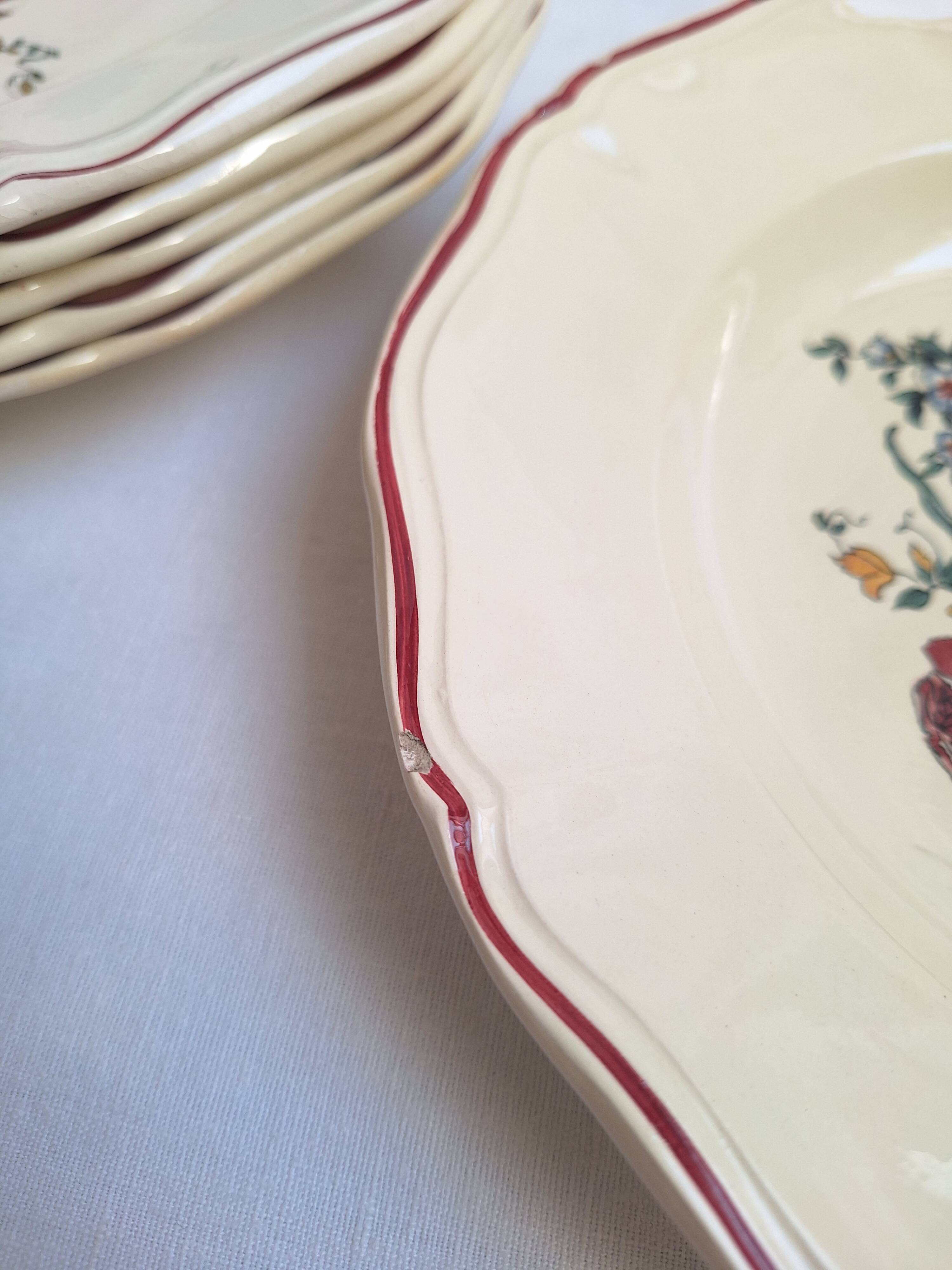 Assiettes creuses Digoin Sarreguemines Modèle Loraine