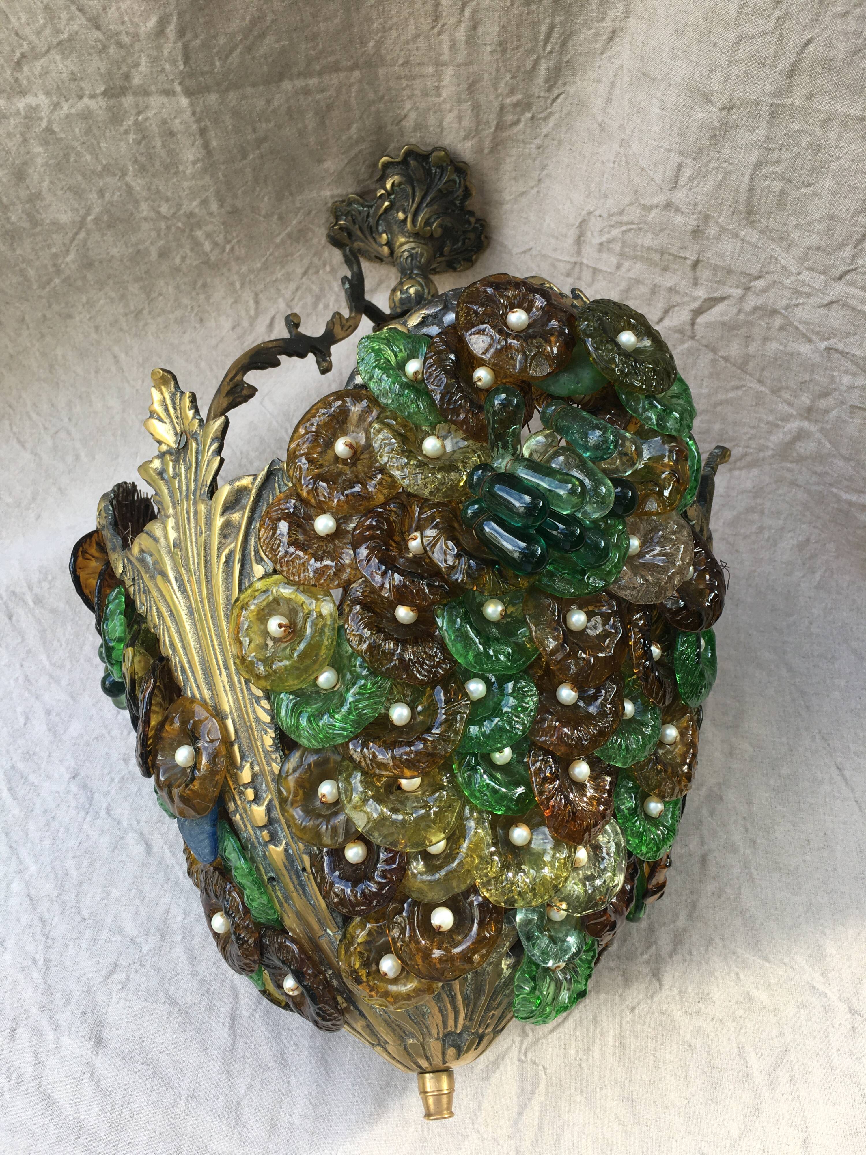 Lustre grappes de raisin Murano