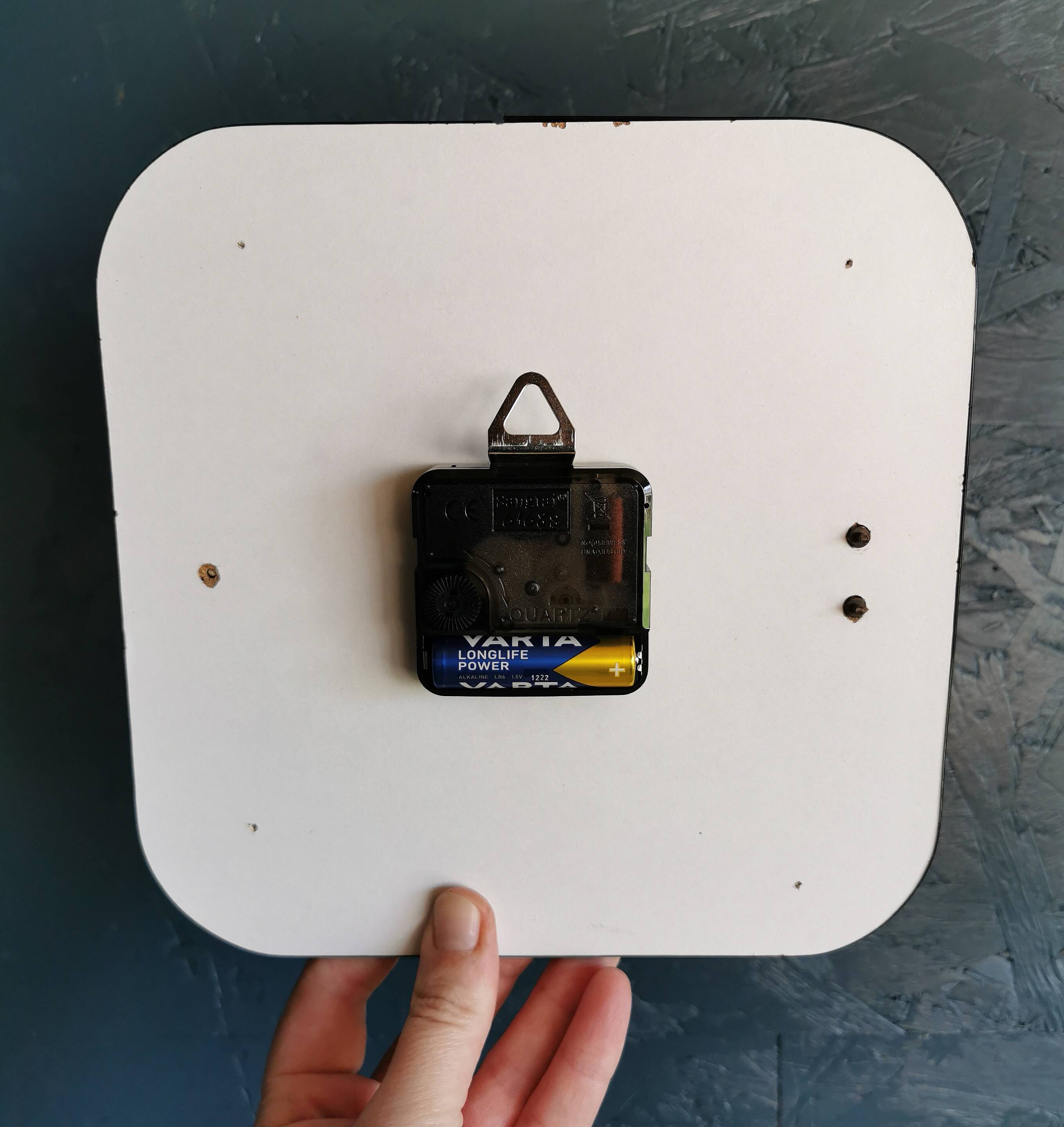 Vintage silent wall pendulum clock from the 60s square "Kiulé flowers"