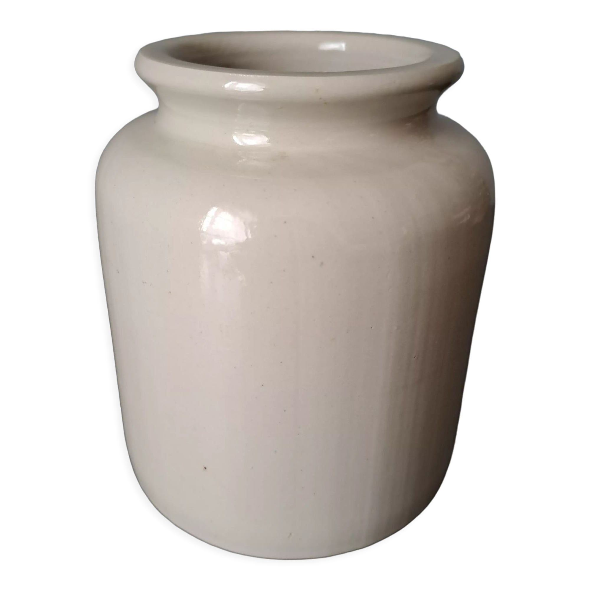Glazed stoneware mustard pot