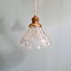 Suspension Art Déco en verre rainuré transparent, Holophane, 1920-30 