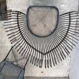 Pair of vintage wrought iron armchairs