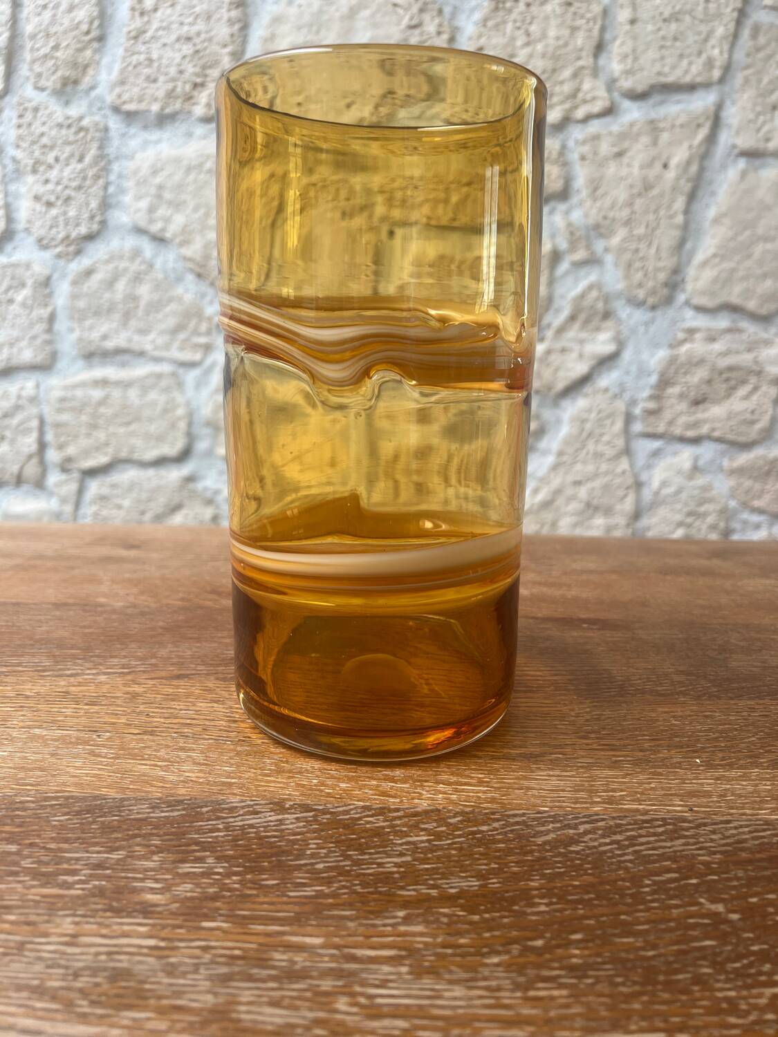 Caramel blown glass vase