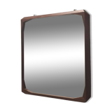 Square Wall Mirror by Dino Cavalli with Ebonized Walnut Frame, Italy