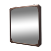 Square Wall Mirror by Dino Cavalli with Ebonized Walnut Frame, Italy