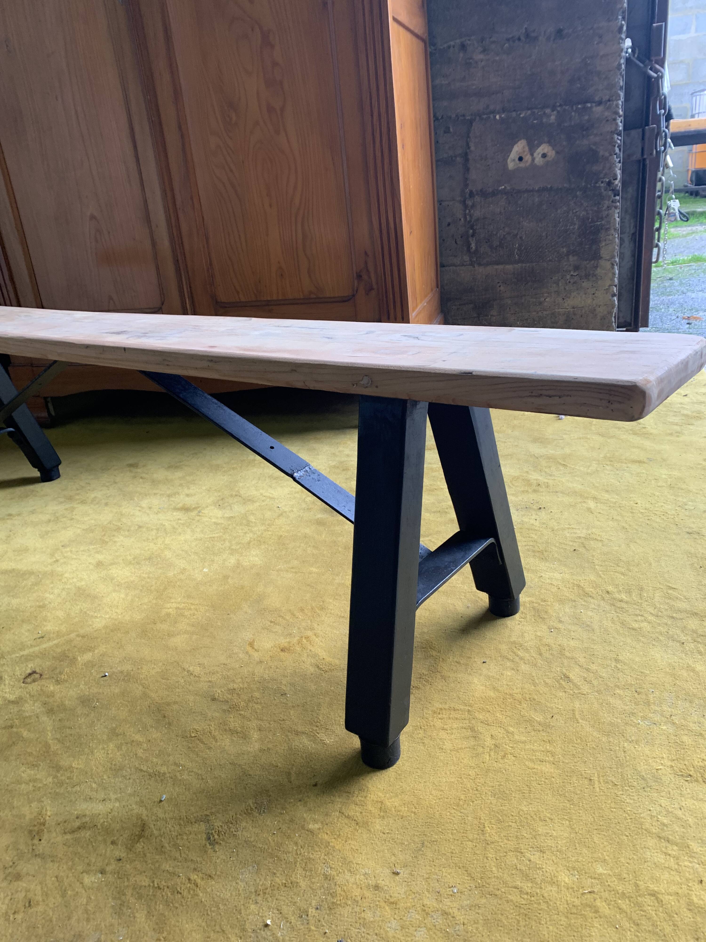 Banc campagne assise bois brut