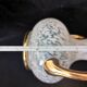 white and gold Clichy glass vase