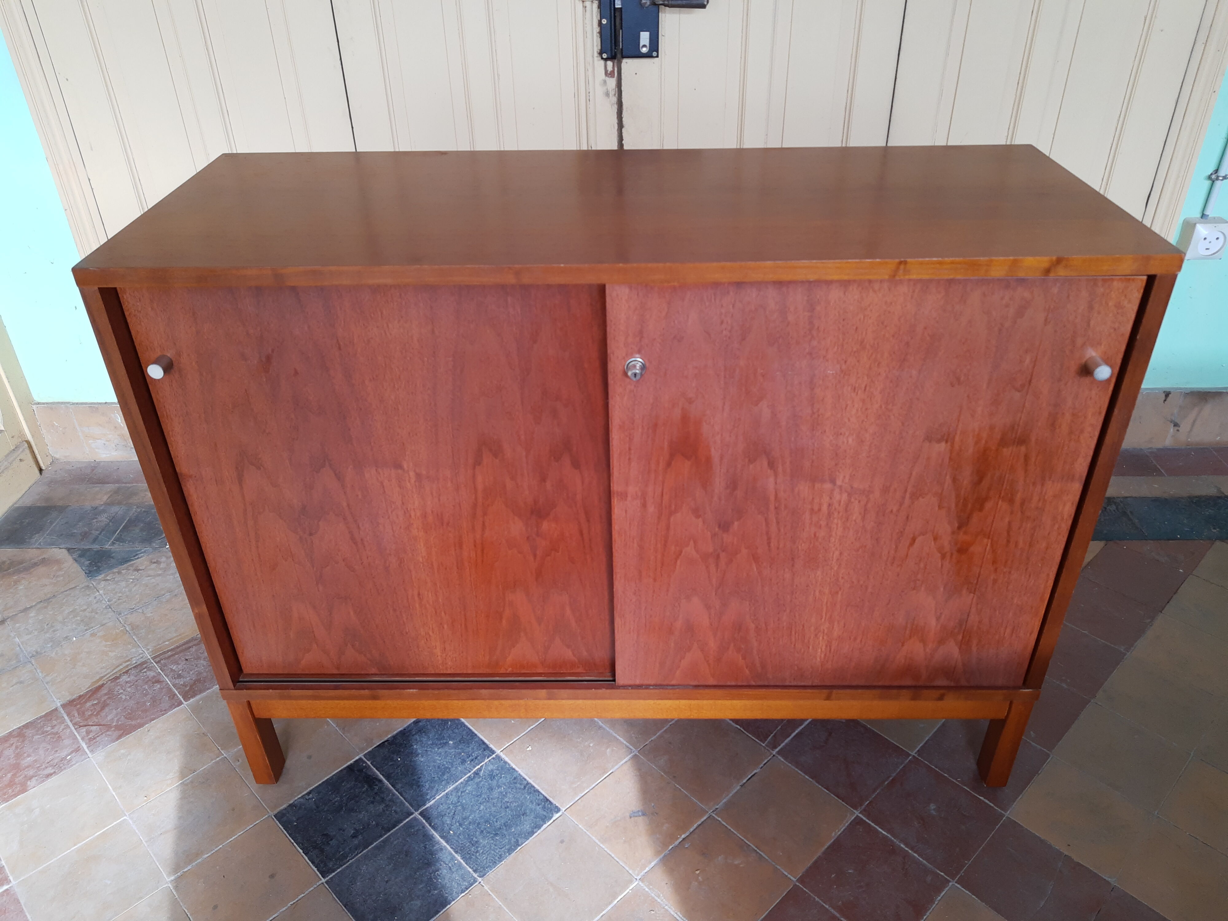 Bahut low teak vintage 80s