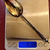 6 small antique silver-gilt spoons