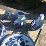 Lot de vaisselle en blanc-bleu