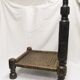 Traditional low chair in wood and leather