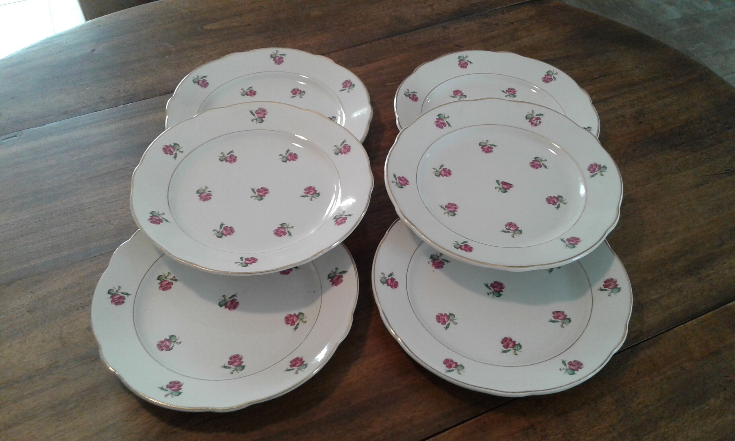 6 half porcelain plates K&G Luneville, circa 50