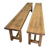 Paire de bancs de ferme