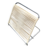 Torck - Vintage beach folder in chrome metal and white scoubidou