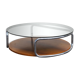 Stainless glass round coffee table Italy 1970