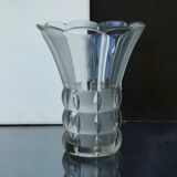 Art Deco Made in Czehoslovakia  Satin and Clear Glass - 22 cm tall