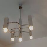 Vintage chandelier in chrome with 5 lightpoints by Sciolari
