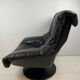 Fauteuil italien en cuir vintage noir