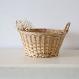 Wicker basket with two handles, vintage, french