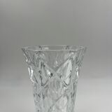 Flared vase in worked crystal