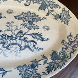 Plat de service ovale en terre de fer, Longwy, XIXe