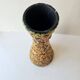 Vintage ceramic vase with honey glazes in Vallauris style, 30cm.