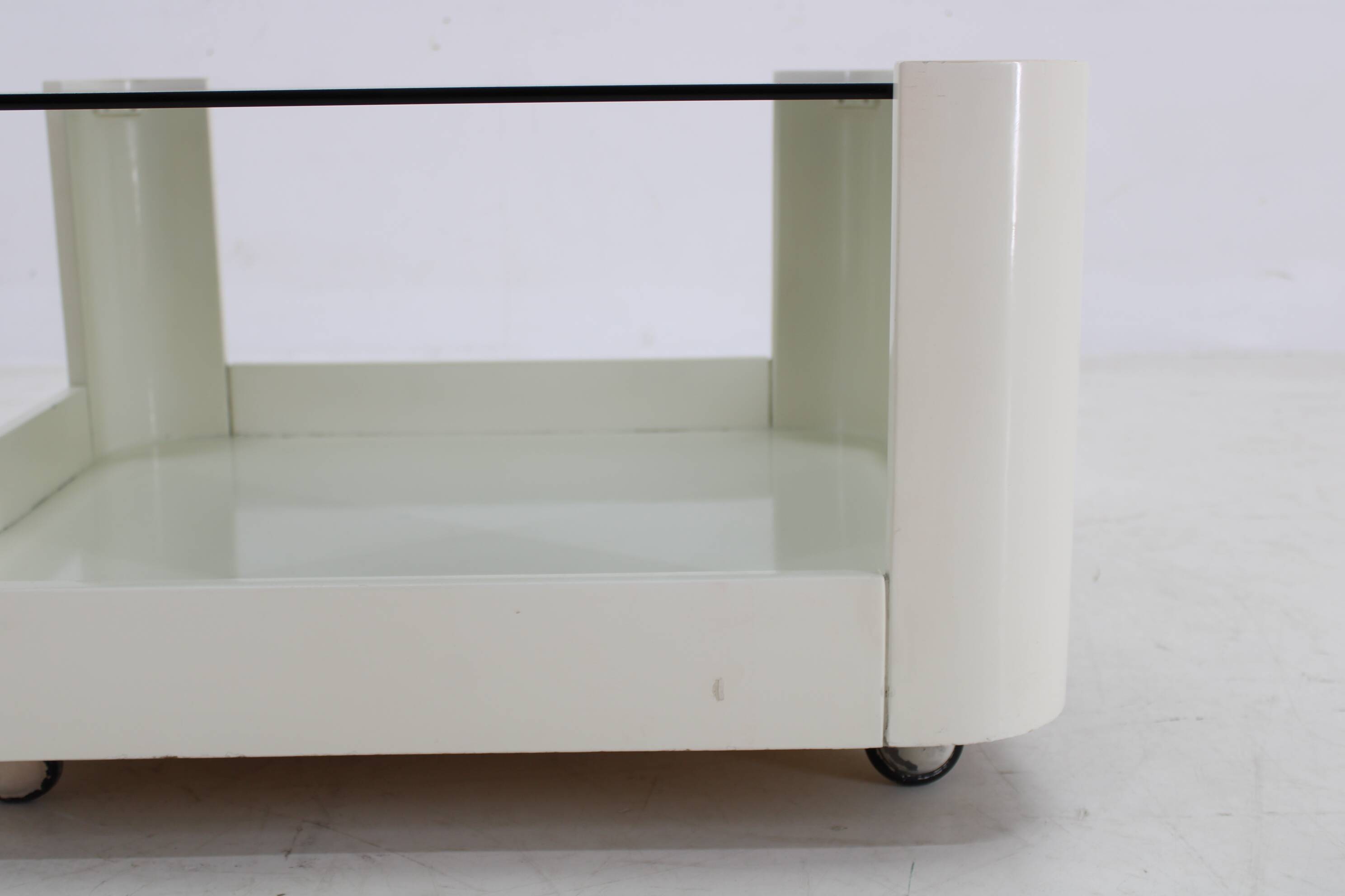 1970s Italian Square Glass Coffee Table