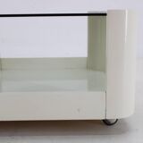 1970s Italian Square Glass Coffee Table